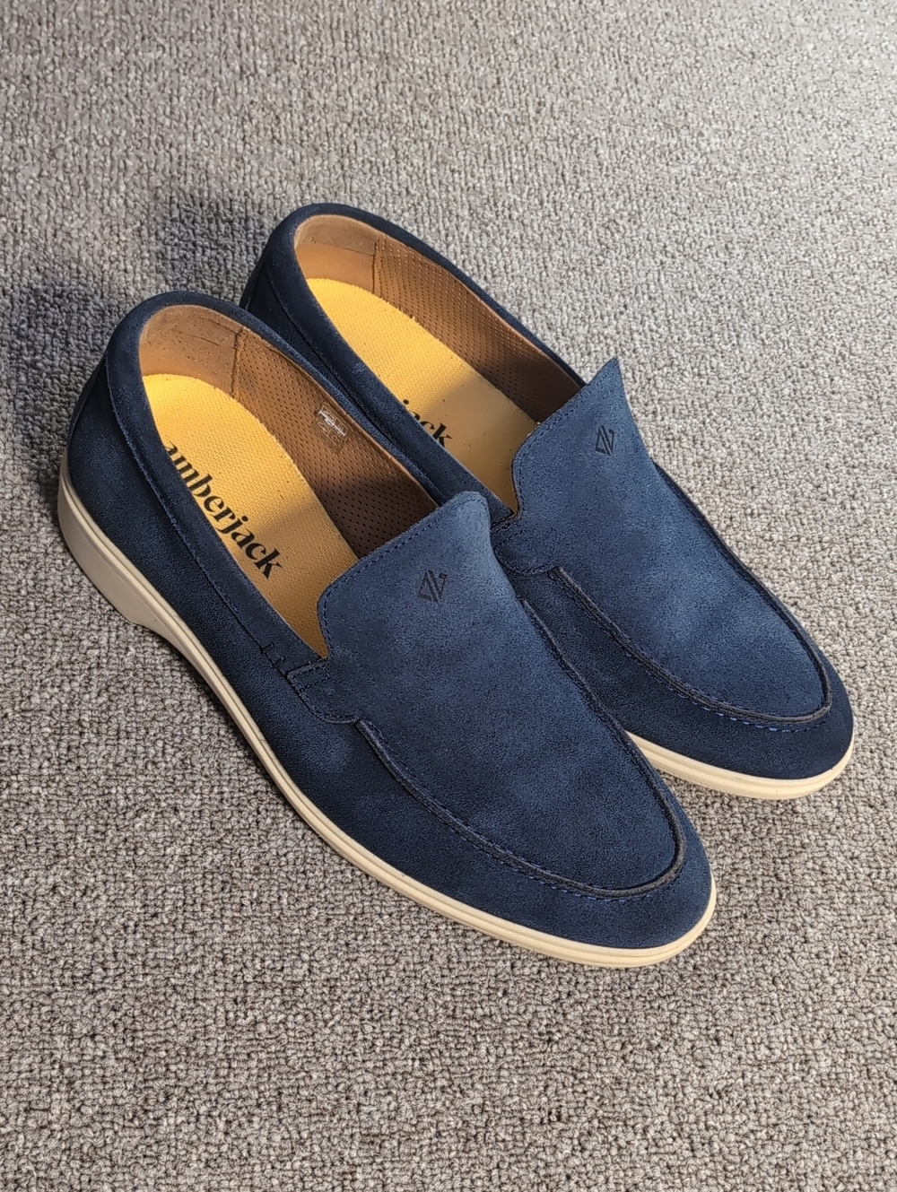 Amberjack The Loafer Cobalt Blue Suede Slip On Dress Shoes Men's Size 10.5M